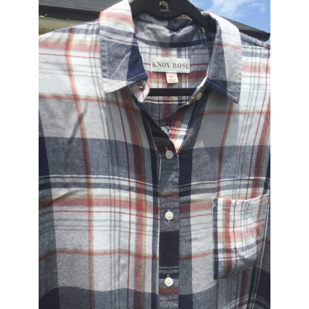 Knox rose shirt XL extra large flannel plaid lace insert women festival fairy - Picture 2 of 9